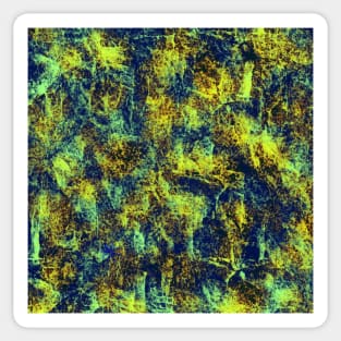 Yellow Blue Brown Abstract Sticker
